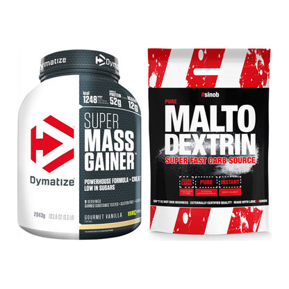 Masse-Duo: Dymatize Super Mass Gainer + Sinob Maltodextrin – alle enthaltenen Artikel