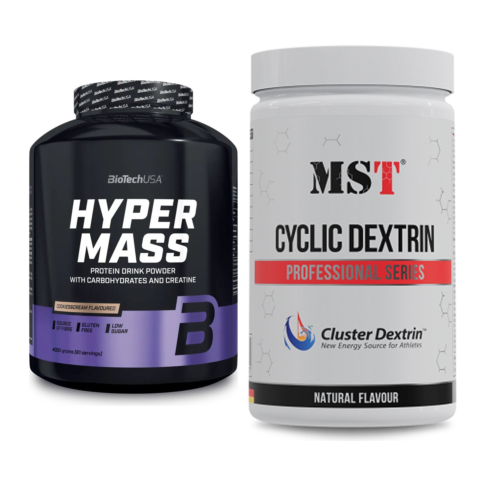 Masse-Duo: BioTech Hyper Mass + MST Cluster Dextrin – alle enthaltenen Artikel