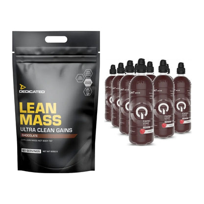 Masse-Duo: Dedicated Lean Mass Gainer + QNT Carbo Load 12x700ml – alle enthaltenen Artikel