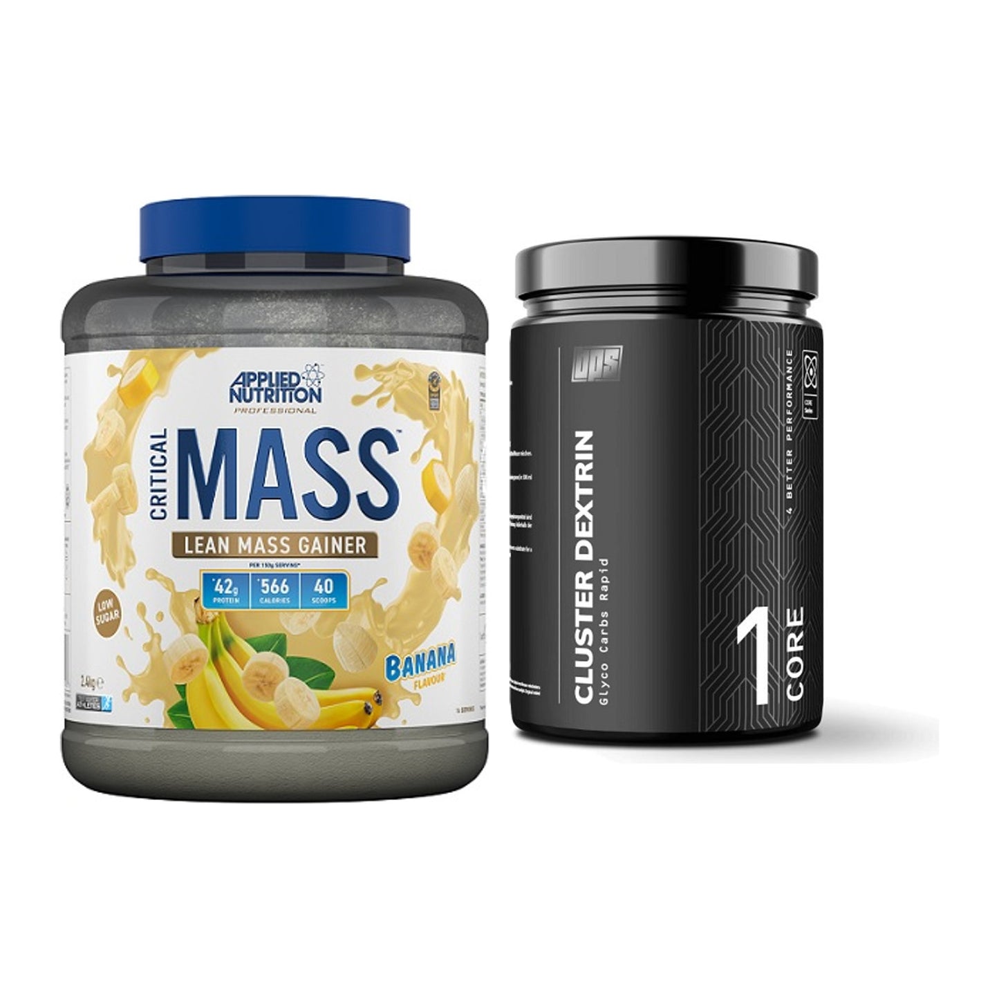 Masse-Duo: Applied Critical Mass + BPS-Pharma Glyco Carbs Rapid – alle enthaltenen Artikel
