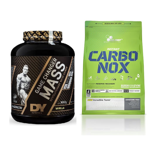 Masse-Duo: DY Nutrition Game Changer Mass + Olimp Carbo Nox 1kg Pulver – alle enthaltenen Artikel