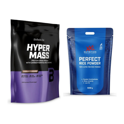 Masse-Duo: BioTech Hyper Mass + XXL Nutrition Perfect Rice Powder – alle enthaltenen Artikel