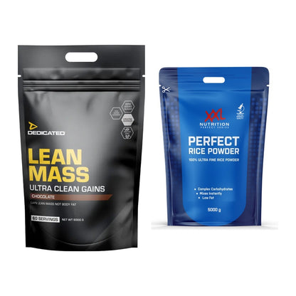 Masse-Duo: Dedicated Lean Mass Gainer + XXL Nutrition Perfect Rice – alle enthaltenen Artikel