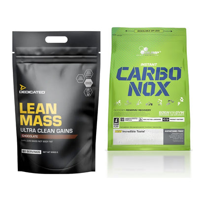 Masse-Duo: Dedicated Lean Mass Gainer + Olimp Carbo Nox 1kg Pulver – alle enthaltenen Artikel