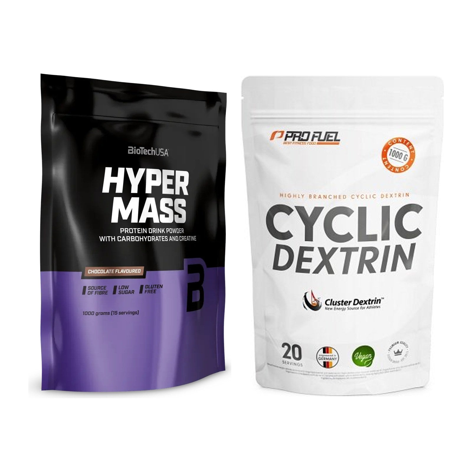 Masse-Duo: BioTech Hyper Mass + ProFuel Cyclic Dextrin Cluster – alle enthaltenen Artikel