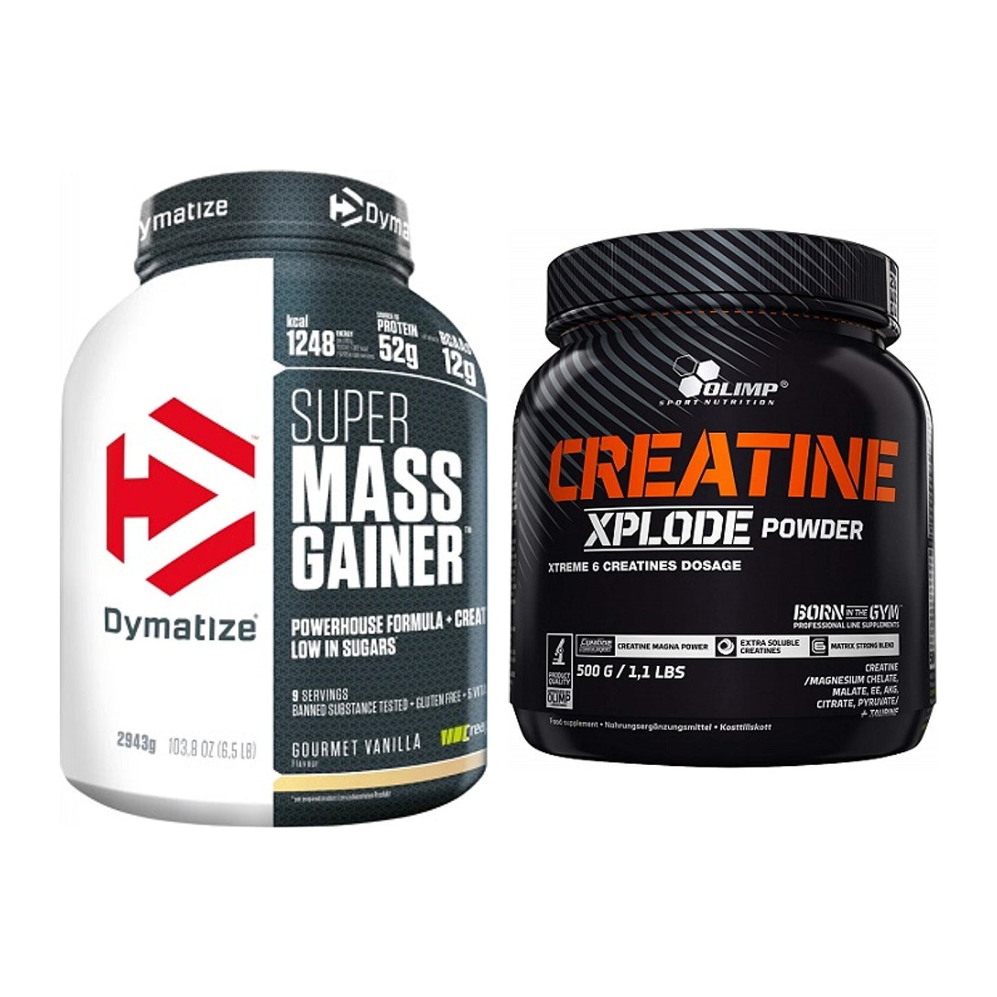 Masseaufbau-Set: Dymatize Super Mass + Olimp Creatine Xplode – alle enthaltenen Artikel