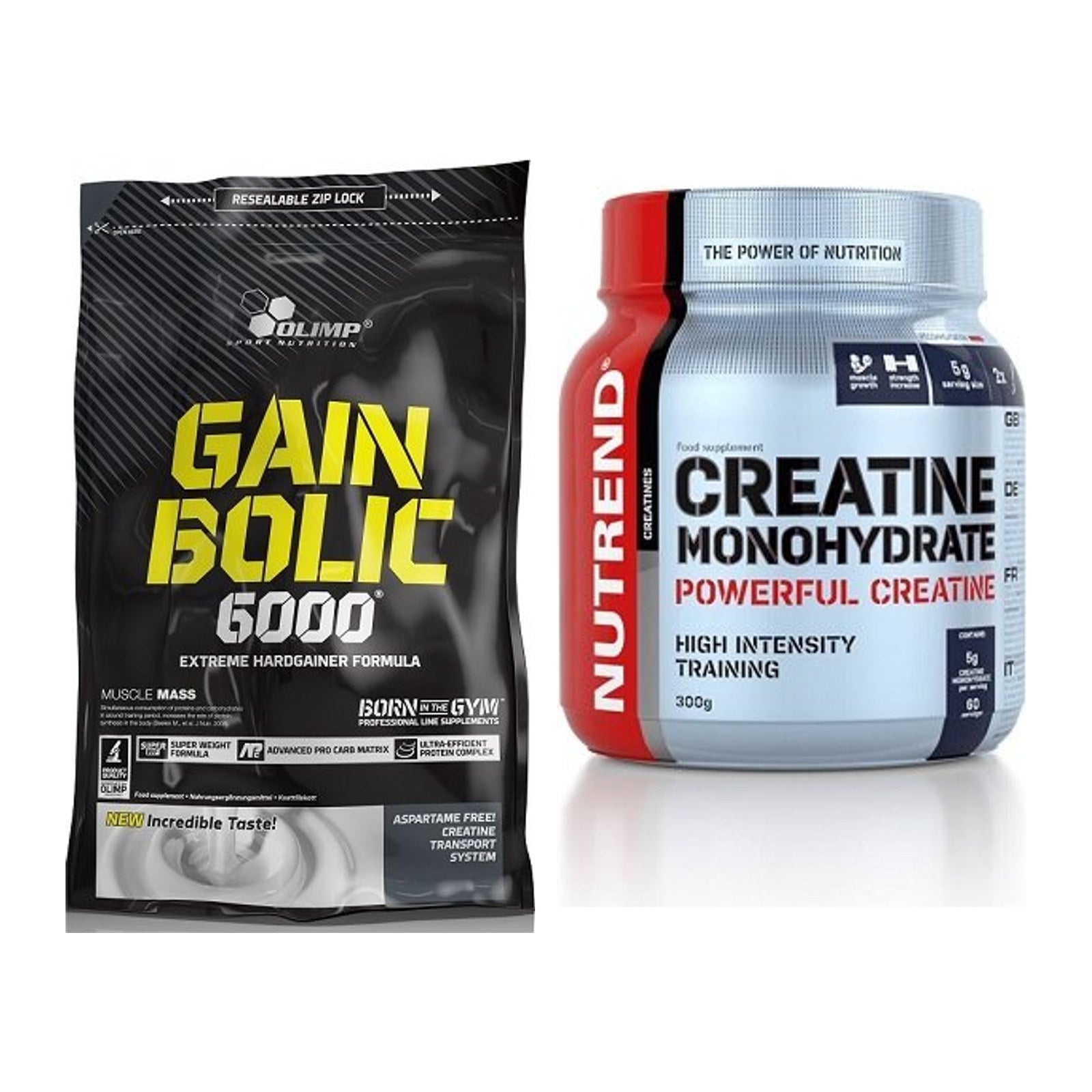 Masseaufbau-Set: Olimp Gain Bolic 6000 1kg + Nutrend Creatine – alle enthaltenen Artikel