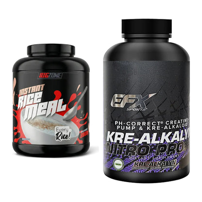 Masseaufbau-Set: Big Zone Rice Meal 3000g + EFX Kre-Alkalyn Nitro PRO – alle enthaltenen Artikel