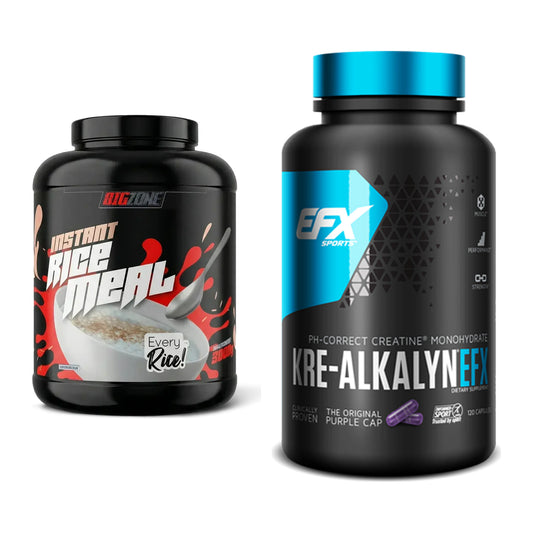 Masseaufbau-Set: Big Zone Rice Meal 3000g Dose + EFX Kre-Alkalyn – alle enthaltenen Artikel