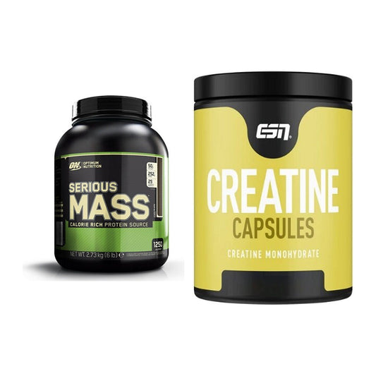 Masseaufbau-Set: Optimum Nutrition Serious + ESN Ultrapure Creatine – alle enthaltenen Artikel