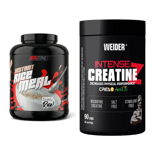 Masseaufbau-Set: Big Zone Rice Meal 3000g + Weider Intense Pure – alle enthaltenen Artikel