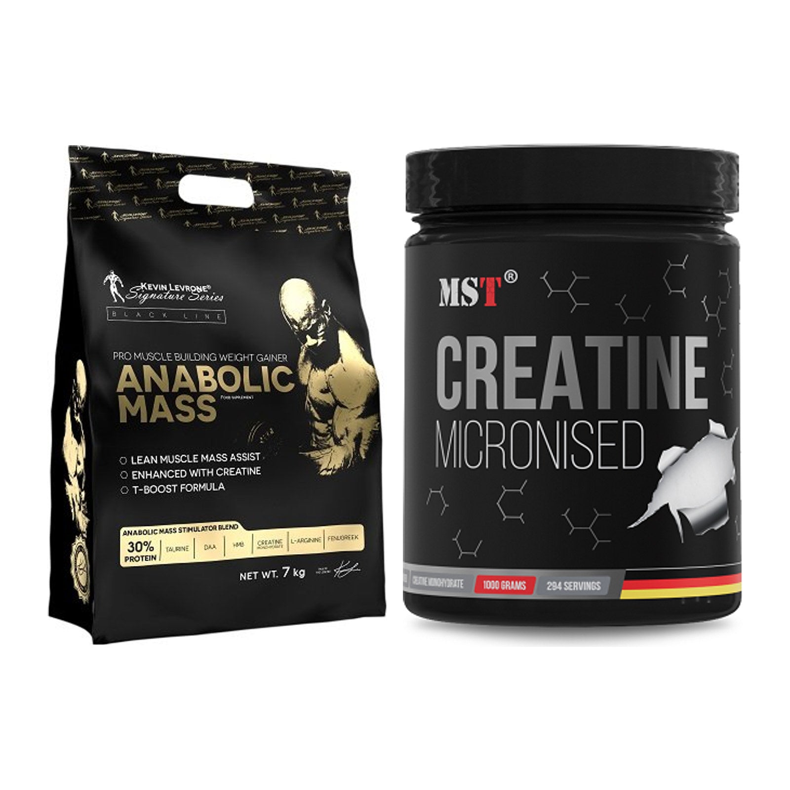 Masseaufbau-Set: Kevin Levrone Anabolic Mass + MST Creatin Monohydrate – alle enthaltenen Artikel