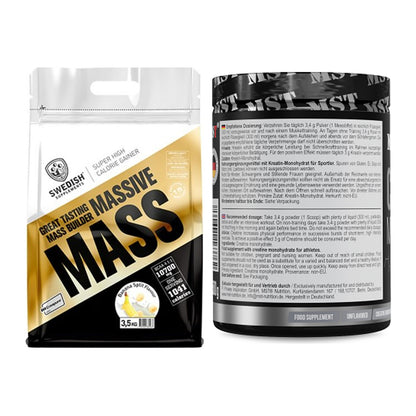 Masseaufbau-Set: Swedish Supplements + MST Creatin Monohydrate – alle enthaltenen Artikel