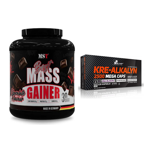 Masseaufbau-Set: MST Best Mass Gainer + Olimp Kre Alkalyn 2500 – alle enthaltenen Artikel