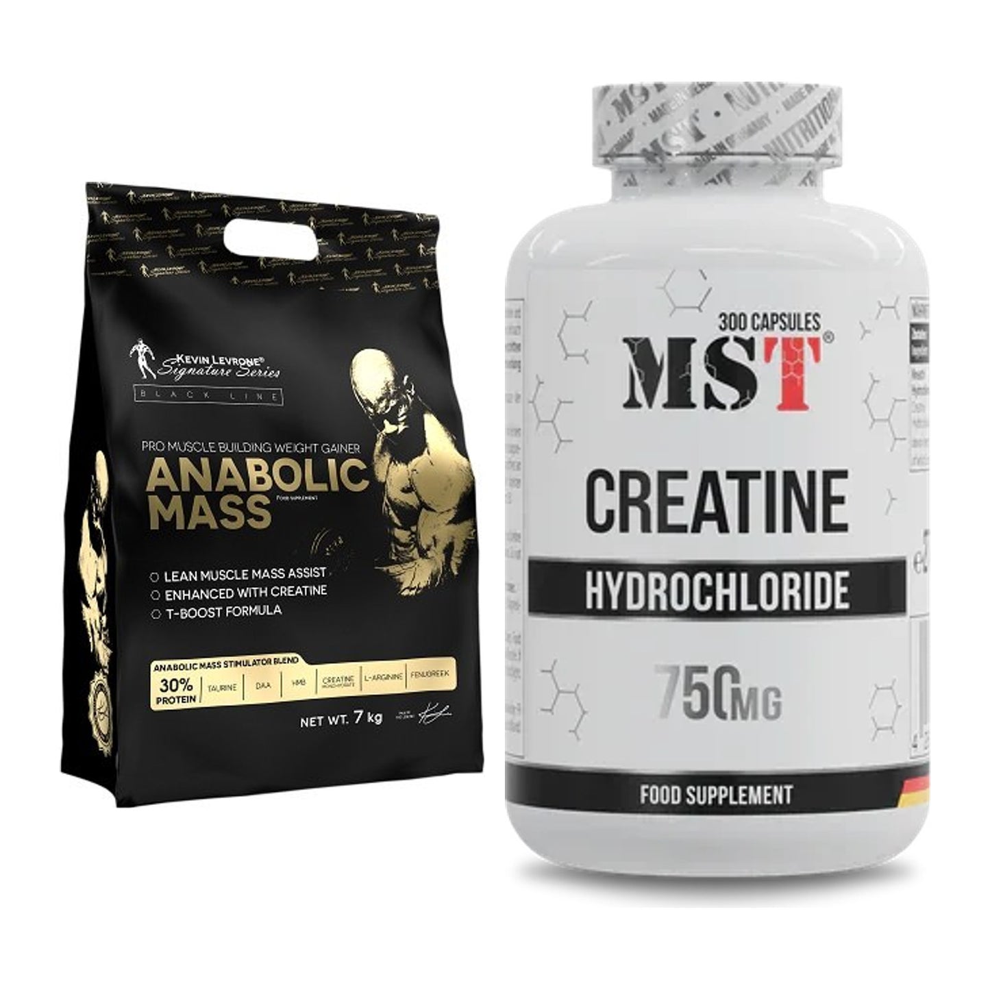 Masseaufbau-Set: Kevin Levrone Anabolic Mass + MST Creatine HCL – alle enthaltenen Artikel