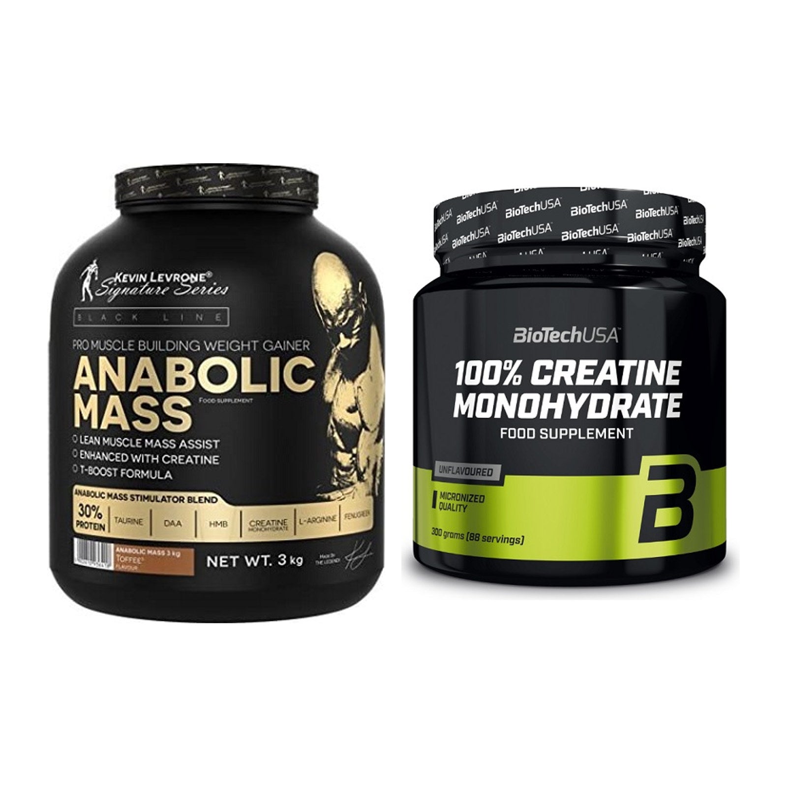 Masseaufbau-Set: Kevin Levrone Anabolic + BioTech Creatine – alle enthaltenen Artikel