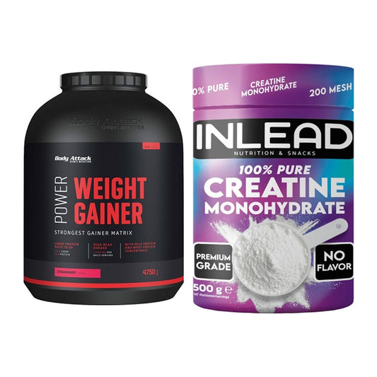 Masseaufbau-Set: Body Attack Power Weight + INLEAD Creatine – alle enthaltenen Artikel