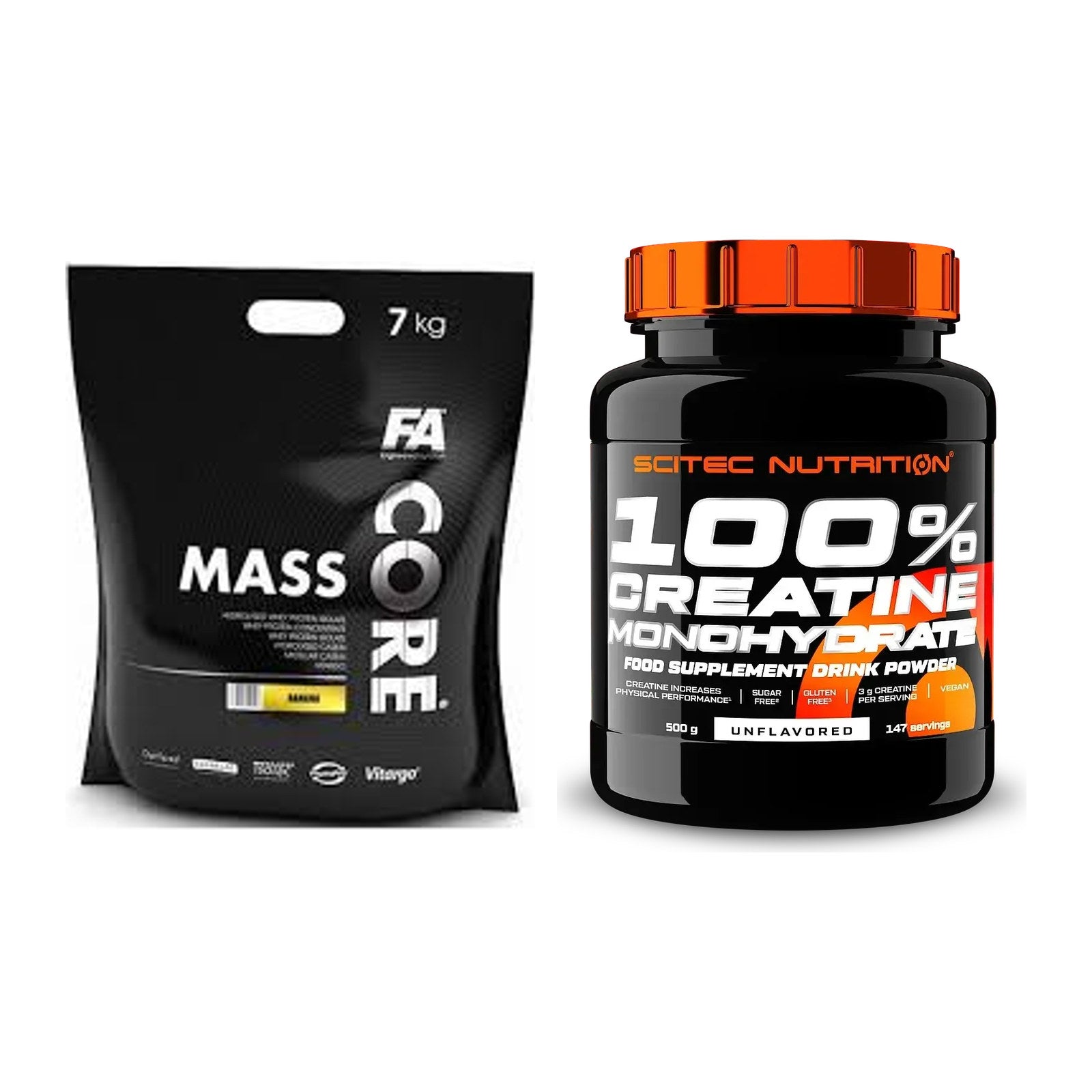 Masseaufbau-Set: FA Nutrition CORE Mass + Scitec Creatine Monohydrate – alle enthaltenen Artikel