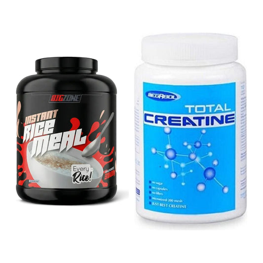 Masseaufbau-Set: Big Zone Rice Meal 3000g + Megabol Total Creatine – alle enthaltenen Artikel