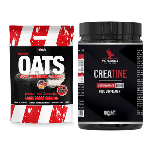 Masseaufbau-Set: Sinob Instant Oats + #GYMJUICE Creatine Monohydrate – alle enthaltenen Artikel