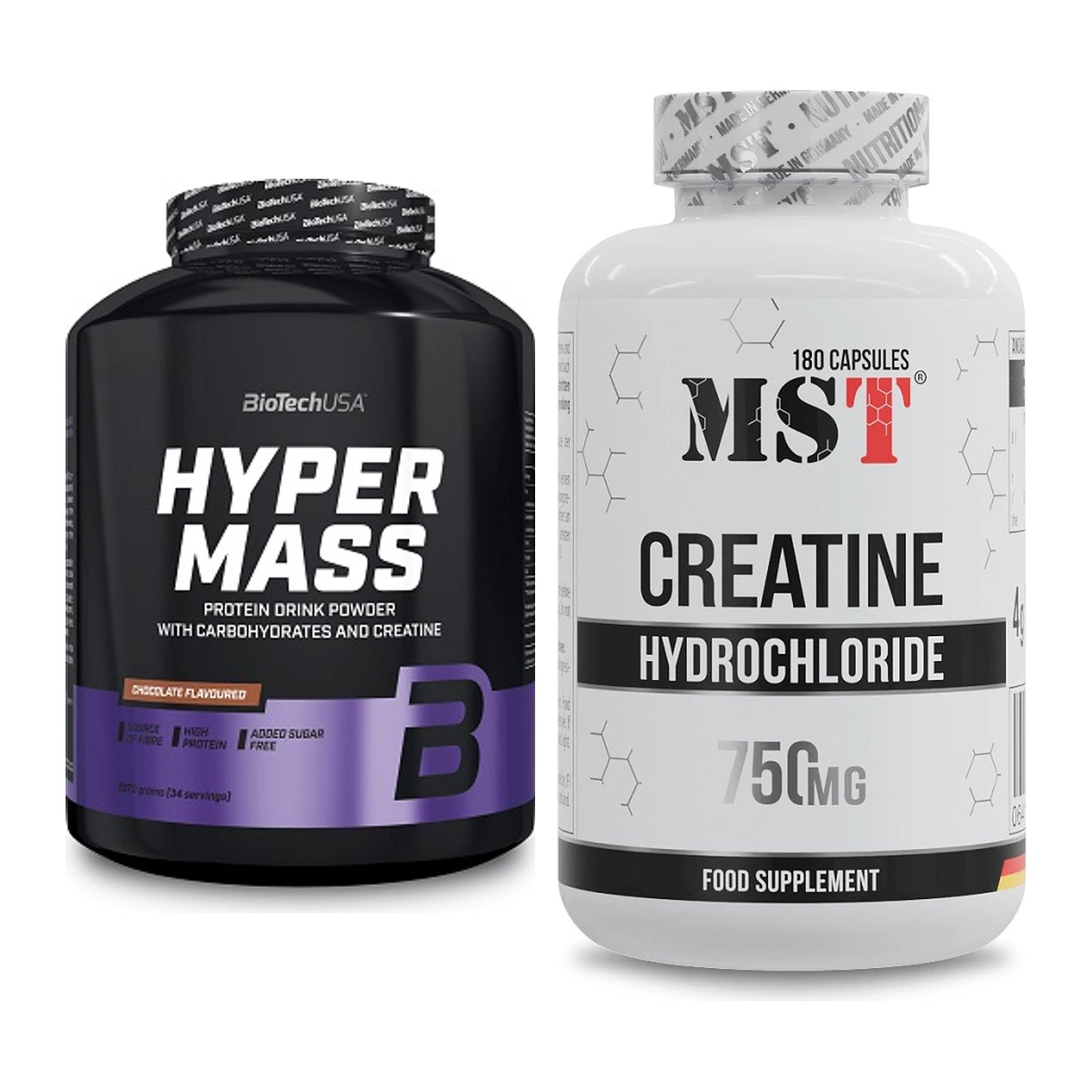 Masseaufbau-Set: BioTech Hyper Mass + MST Creatine HCL – alle enthaltenen Artikel