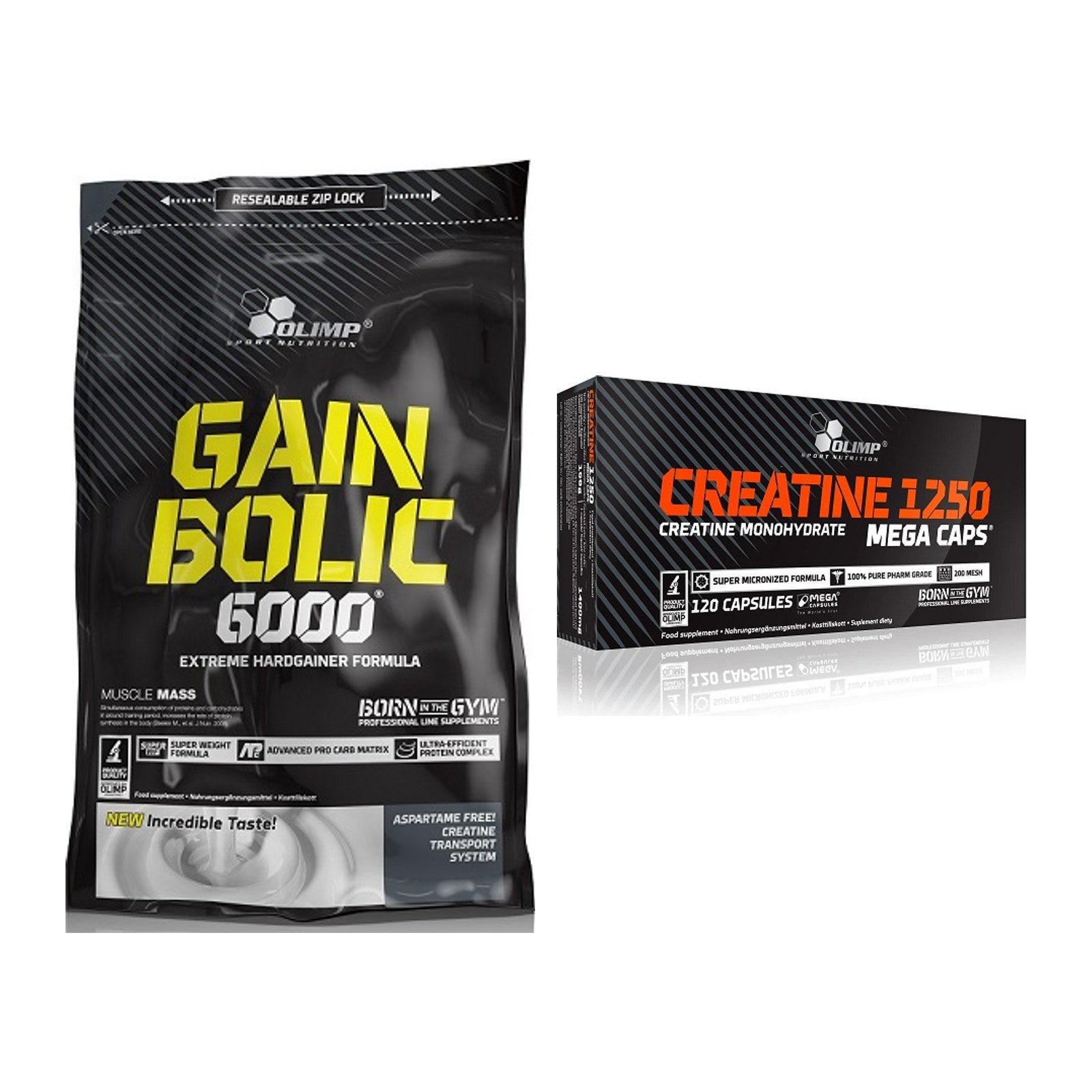 Masseaufbau-Set: Olimp Gain Bolic 6000 + Olimp Creatine Mega Caps – alle enthaltenen Artikel