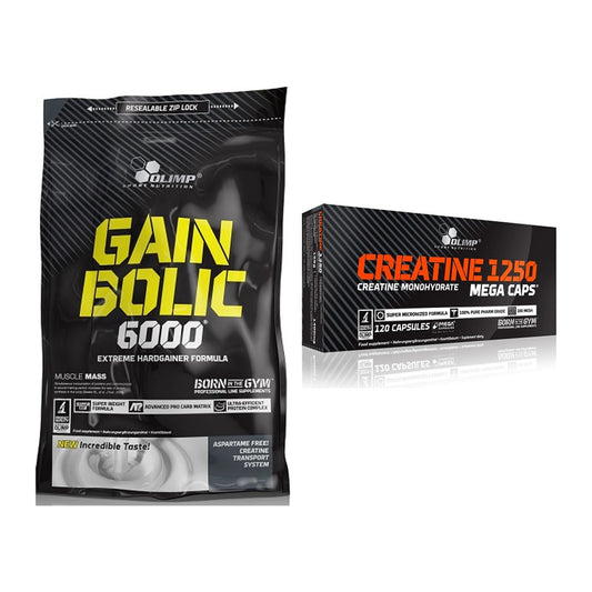 Masseaufbau-Set: Olimp Gain Bolic 6000 + Olimp Creatine Mega Caps – alle enthaltenen Artikel