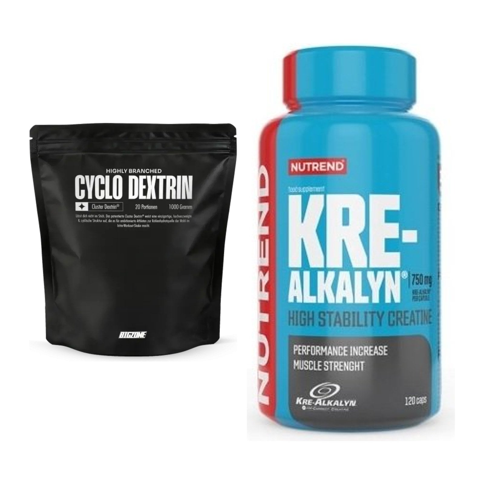 Masseaufbau-Set: Big Zone Cyclo Dextrin + Nutrend Kre-Alkalyn – alle enthaltenen Artikel