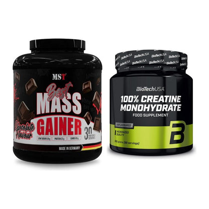 Masseaufbau-Set: MST Best Mass Gainer + BioTech Creatine Monohydrate – alle enthaltenen Artikel