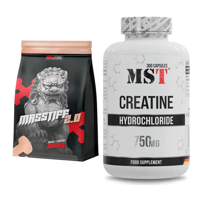 Masseaufbau-Set: Big Zone Masstiff 2.0 + MST Creatine HCL – alle enthaltenen Artikel