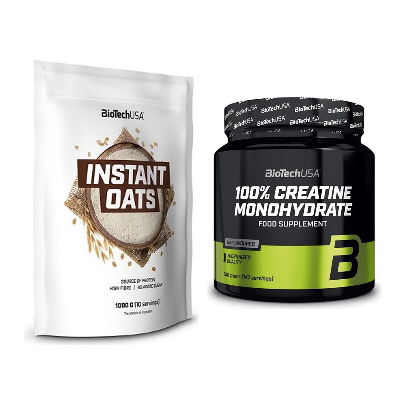 Masseaufbau-Set: BioTech Instant Oats + BioTech Creatine Monohydrate – alle enthaltenen Artikel