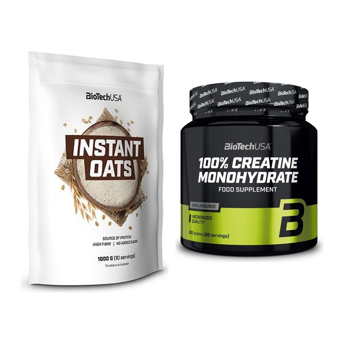 Masseaufbau-Set: BioTech Instant Oats + BioTech Creatine Monohydrate – alle enthaltenen Artikel