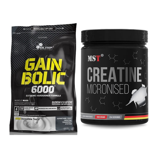 Masseaufbau-Set: Olimp Gain Bolic 6000 + MST Creatin Monohydrate – alle enthaltenen Artikel