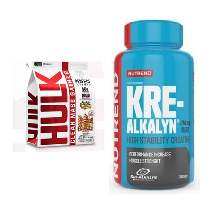 Masseaufbau-Set: Perfect Sports Hulk Clean Mass + Nutrend Kre-Alkalyn – alle enthaltenen Artikel