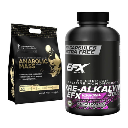 Masseaufbau-Set: Kevin Levrone Anabolic Mass + EFX Kre-Alkalyn 3000 – alle enthaltenen Artikel