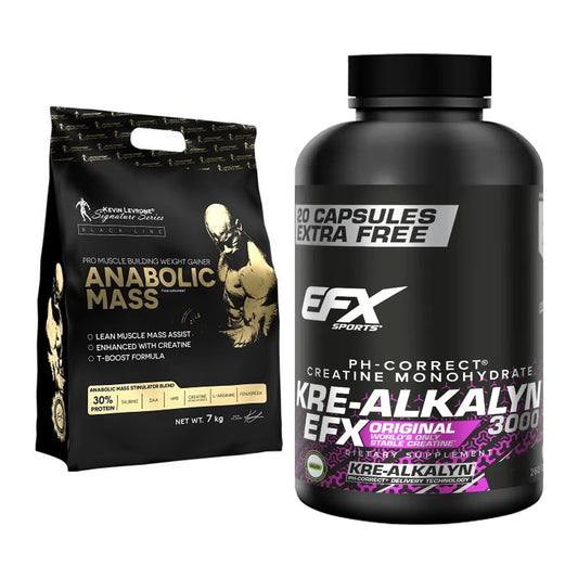 Masseaufbau-Set: Kevin Levrone Anabolic Mass + EFX Kre-Alkalyn 3000 – alle enthaltenen Artikel