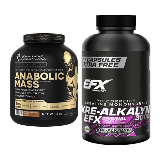 Masseaufbau-Set: Kevin Levrone Anabolic + EFX Kre-Alkalyn 3000 – alle enthaltenen Artikel