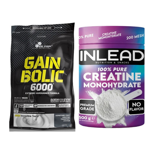 Masseaufbau-Set: Olimp Gain Bolic 6000 + INLEAD Creatine Monohydrate – alle enthaltenen Artikel