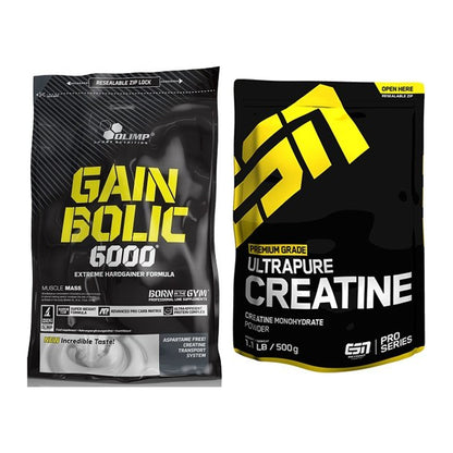 Masseaufbau-Set: Olimp Gain Bolic 6000 + ESN Ultrapure Creatine – alle enthaltenen Artikel