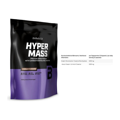 Masseaufbau-Set: BioTech Hyper Mass + INLEAD Creatine Monohydrate – alle enthaltenen Artikel