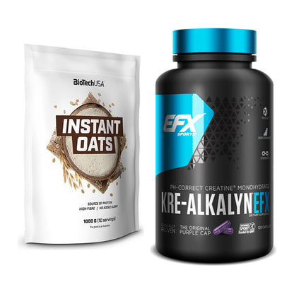 Masseaufbau-Set: BioTech Instant Oats + EFX Kre-Alkalyn – alle enthaltenen Artikel