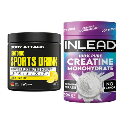Masseaufbau-Set: Body Attack Isotonic + INLEAD Creatine – alle enthaltenen Artikel