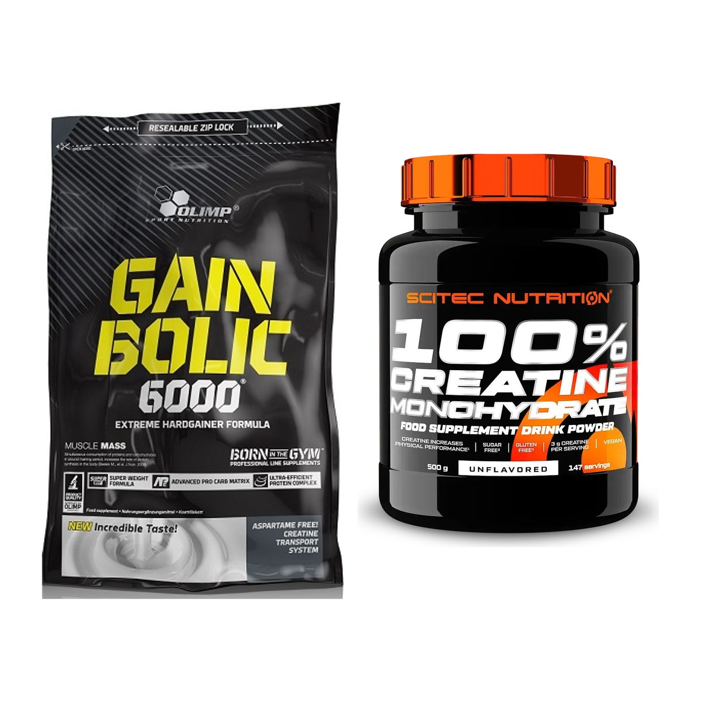 Masseaufbau-Set: Olimp Gain Bolic 6000 + Scitec Creatine Monohydrate – alle enthaltenen Artikel