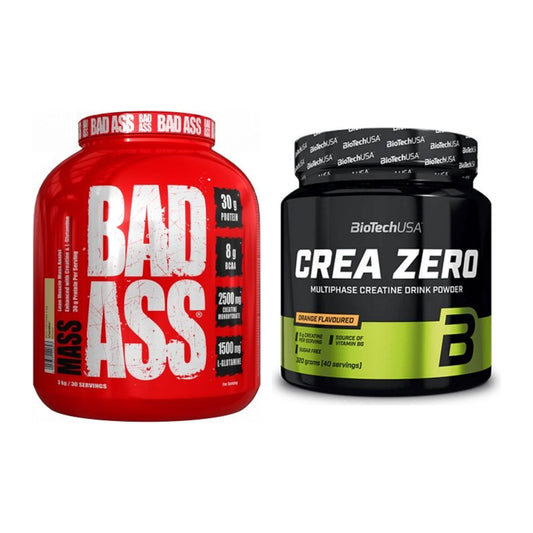 Masseaufbau-Set: BAD ASS MASS + BioTech Crea Zero – alle enthaltenen Artikel