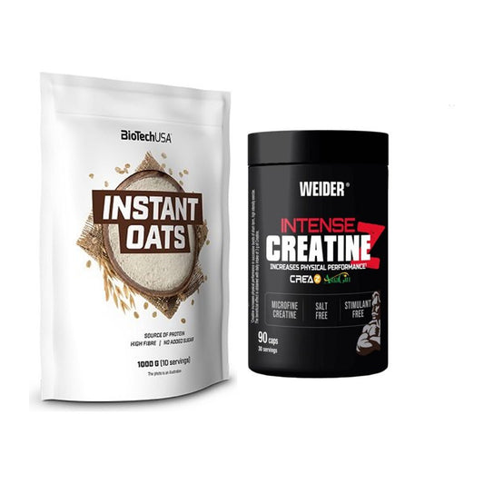 Masseaufbau-Set: BioTech Instant Oats + Weider Intense Pure Creatine – alle enthaltenen Artikel