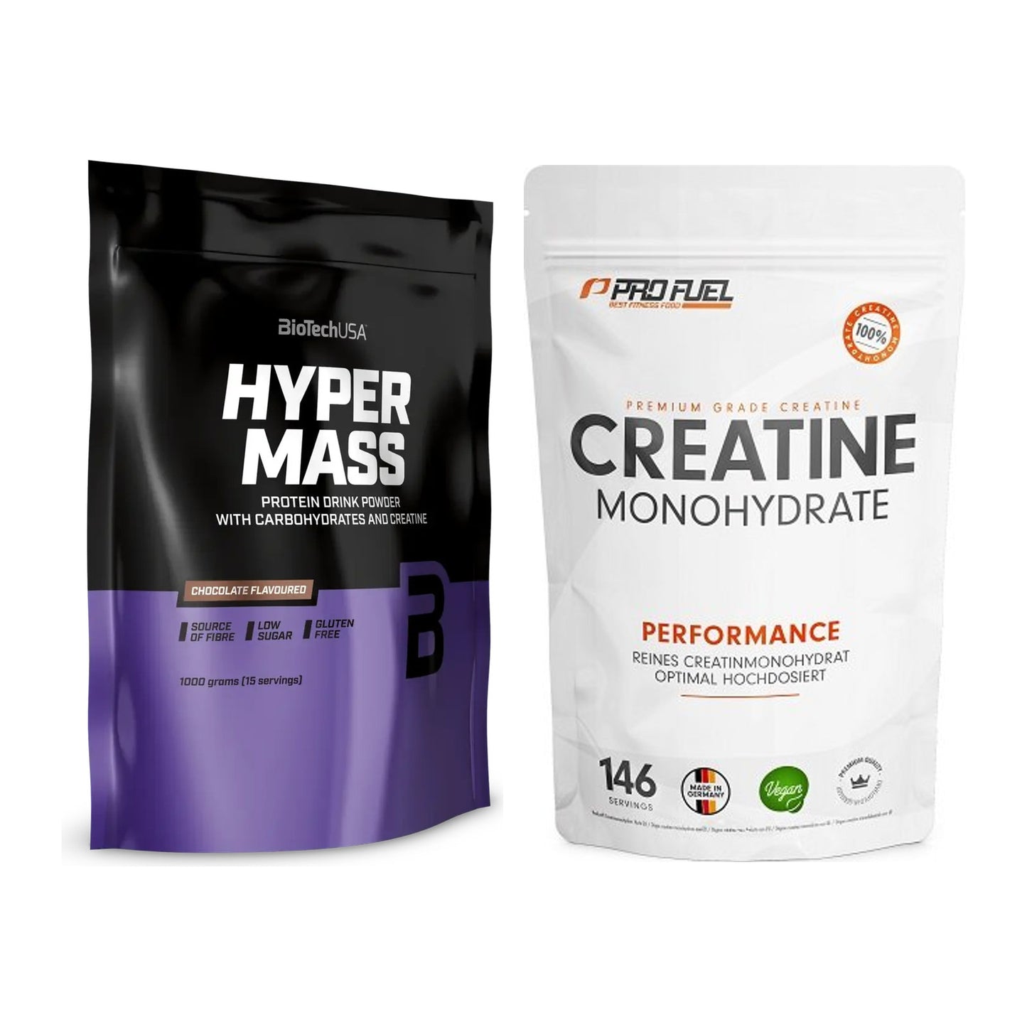 Masseaufbau-Set: BioTech Hyper Mass + ProFuel Creatine Monohydrate – alle enthaltenen Artikel