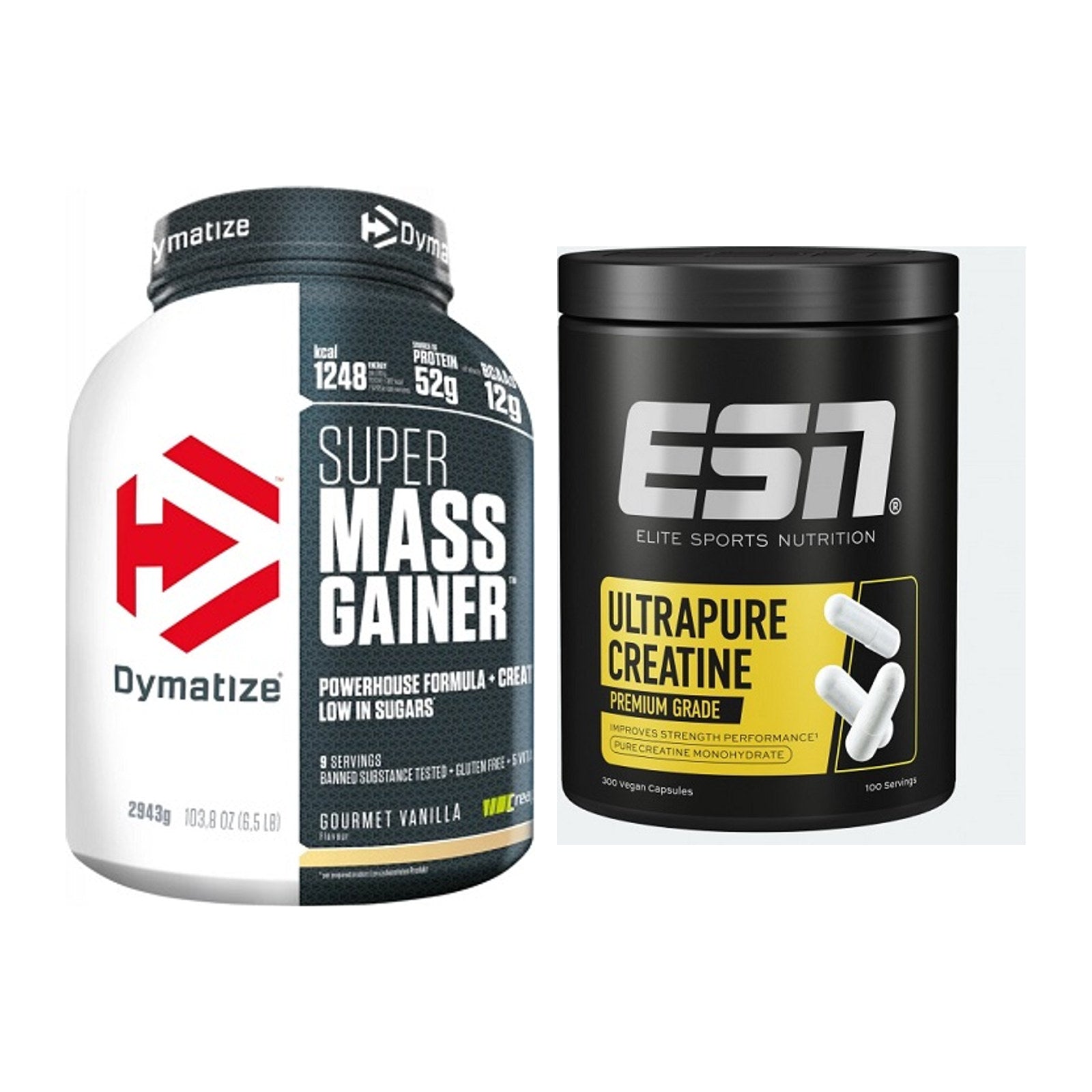 Masseaufbau-Set: Dymatize Super Mass + ESN Ultrapure Creatine – alle enthaltenen Artikel