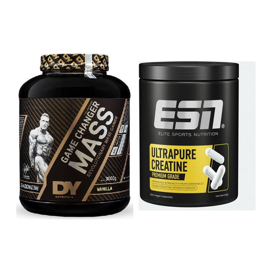 Kit de construction de masse : DY Nutrition Game Changer + ESN Ultrapure Creatine - tous les éléments inclus