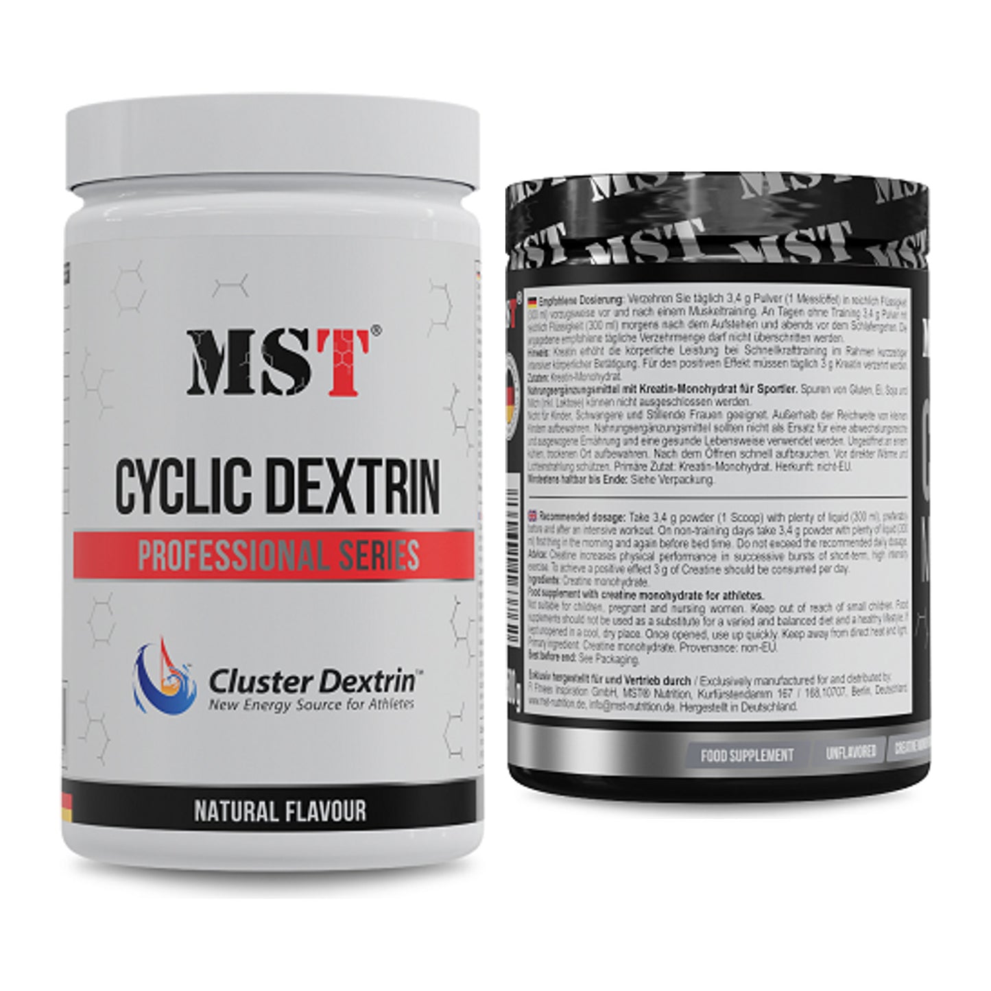 Masseaufbau-Set: MST Cluster Dextrin + MST Creatin Monohydrate – alle enthaltenen Artikel