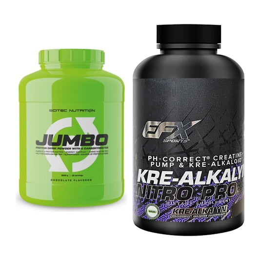 Masseaufbau-Set: Scitec Jumbo + EFX Kre-Alkalyn Nitro PRO – alle enthaltenen Artikel